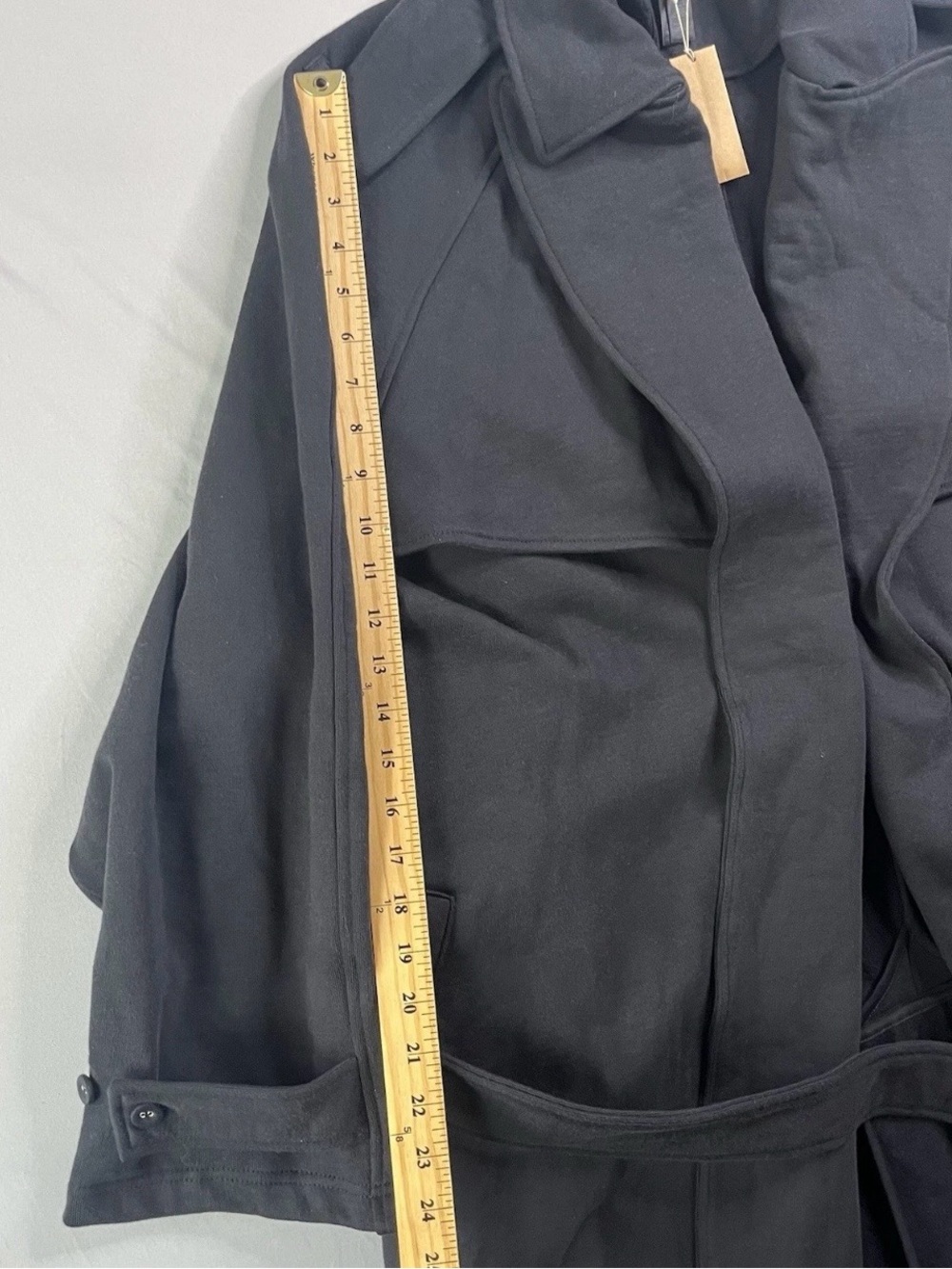 🔥SOLD🔥SKIMS Onyx Boyfriend Fleece Trench Coat Size Large NWT - Picture 16 of 16